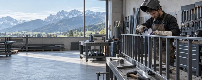 Schlosser bei Metallarbeiten in Vorarlberg